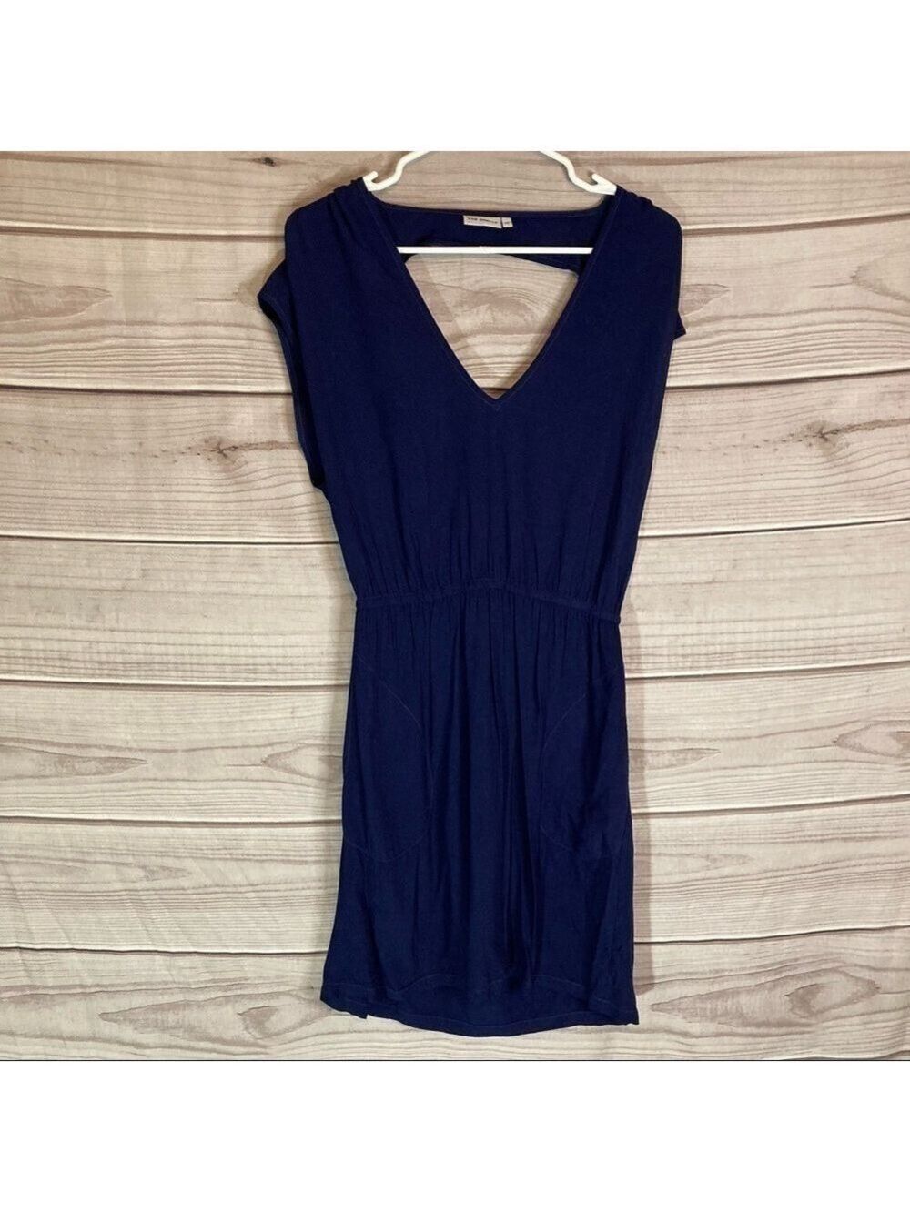 ANTHROPOLOGIE The Odells Navy Blue Cut Out Triangle Mini Dress